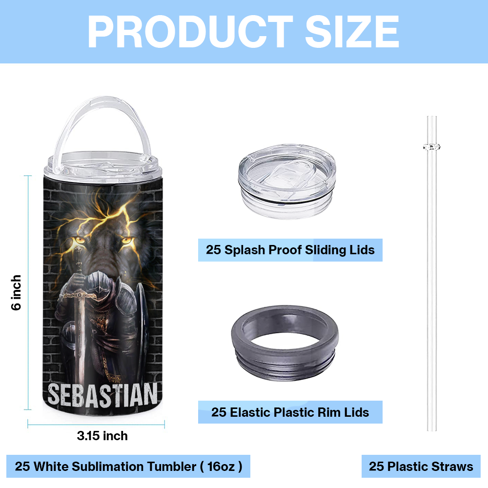 Personalized Best Dad Ever Man Warrior of God 4-in-1 Cooler Tumbler