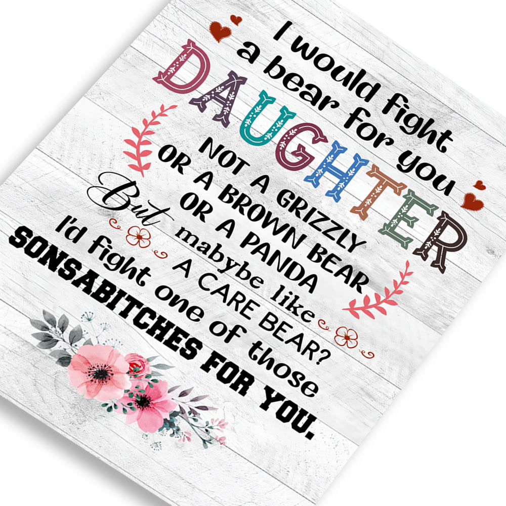 Personalized Like Mother Like Daughter I Would Fight A Bear For You Daughter Greeting Card