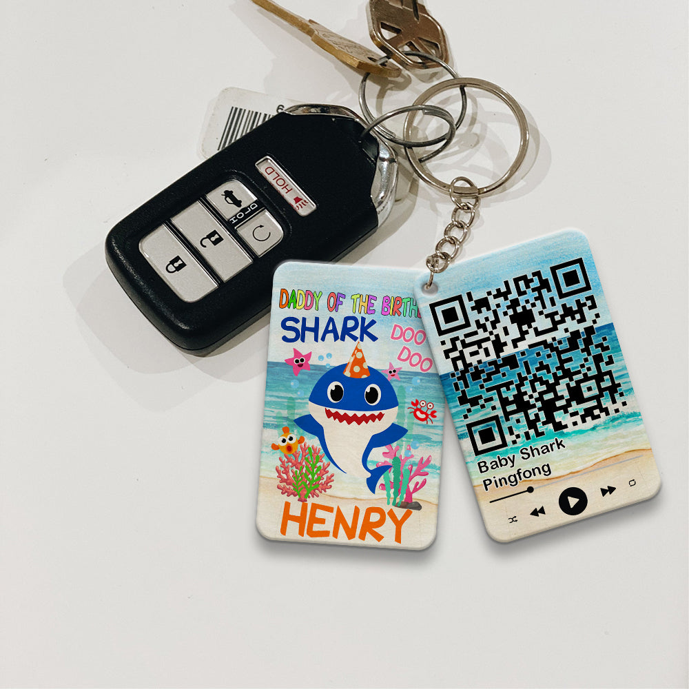 Personalized Family Baby Shark Birthday Acrylic Keychain