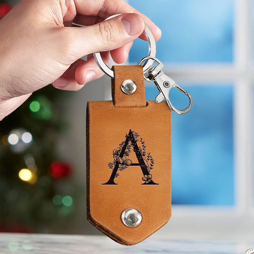 Custom New Baby Gifts For Mommy, Baby Photo Keepsake Gift - Personalized Leather Photo Keychain