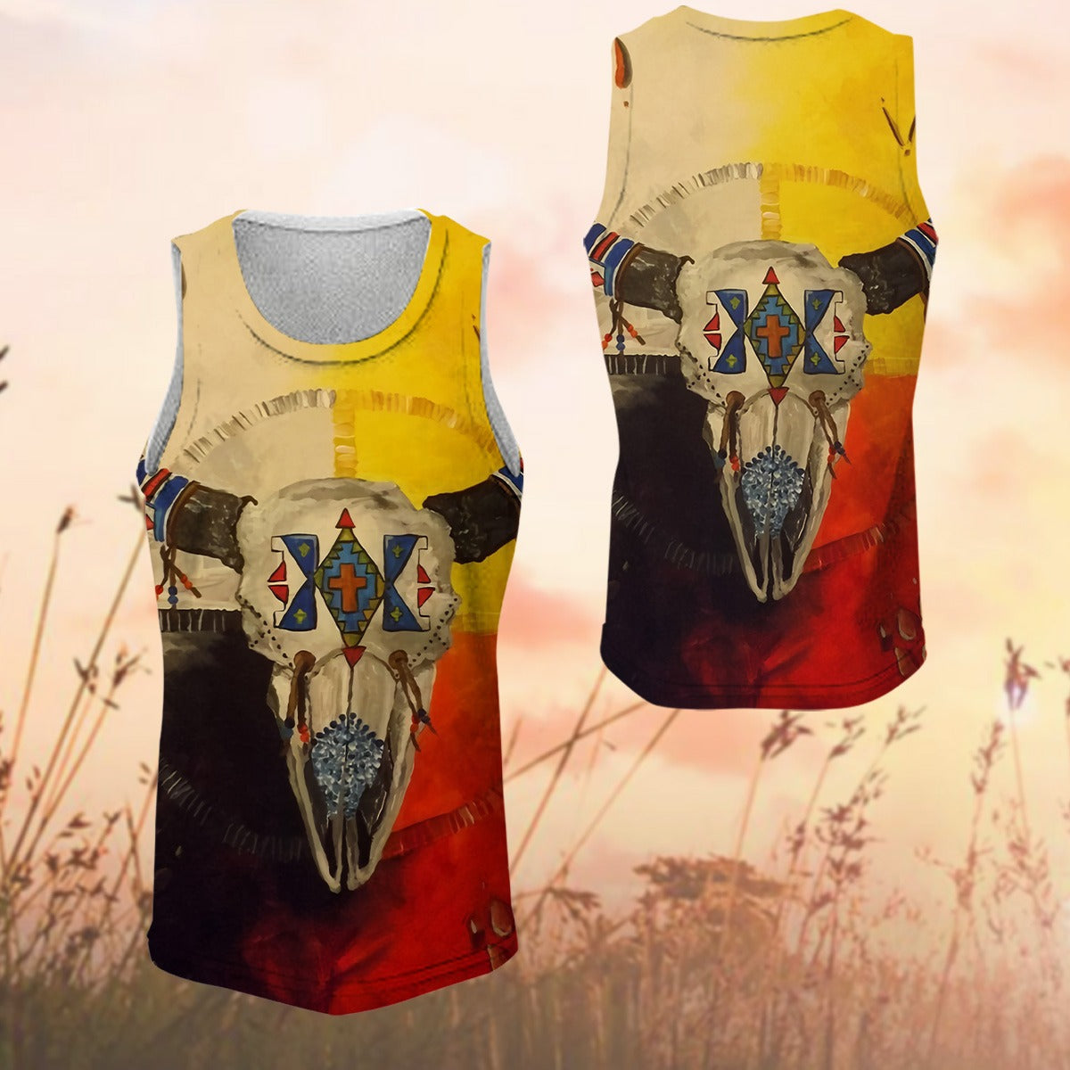 Native American Buffalo Skull 3D All Over Print Hoodie And T-Shirt