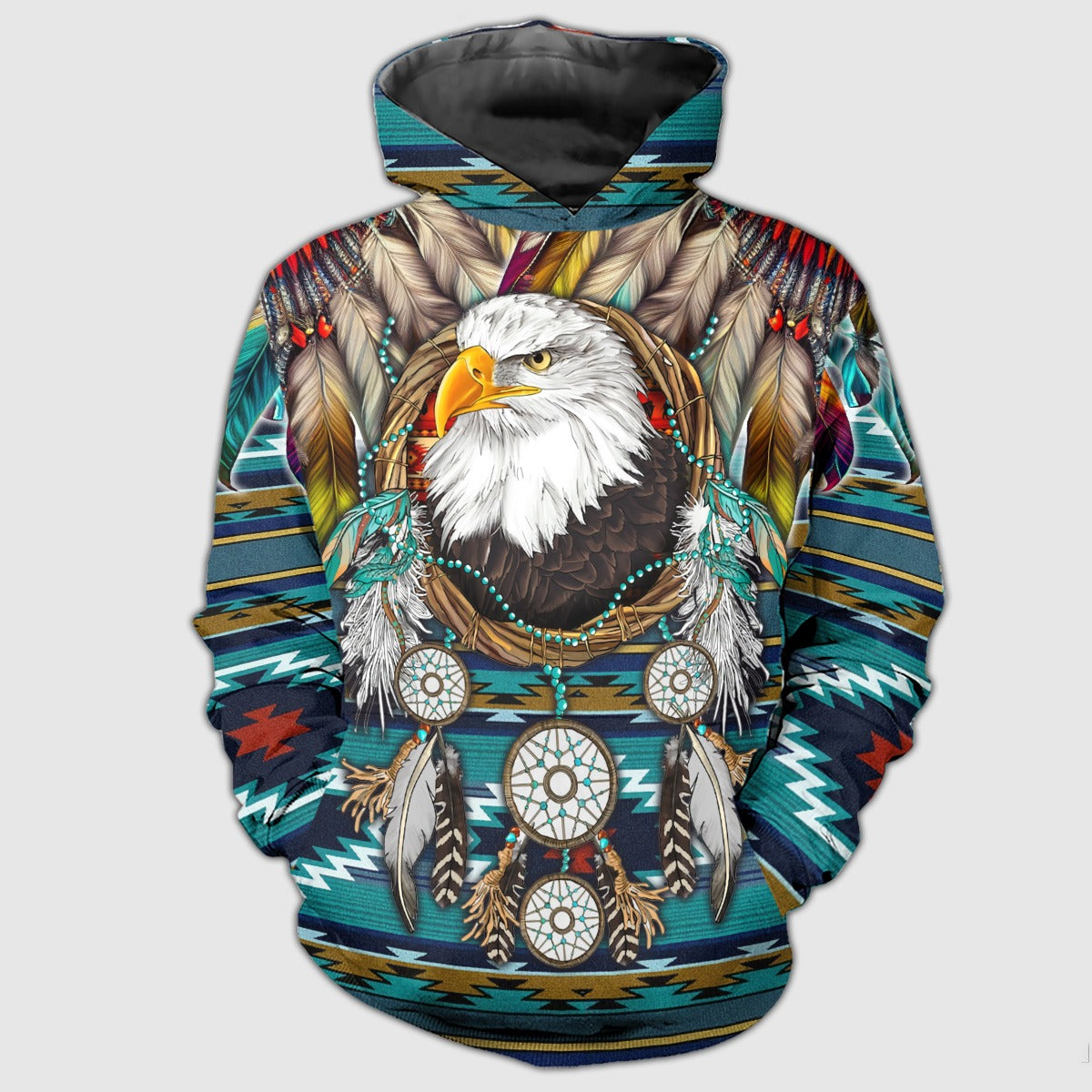Native American Eagle Dreamcatcher 3D All Over Print T-Shirt And Hoodie
