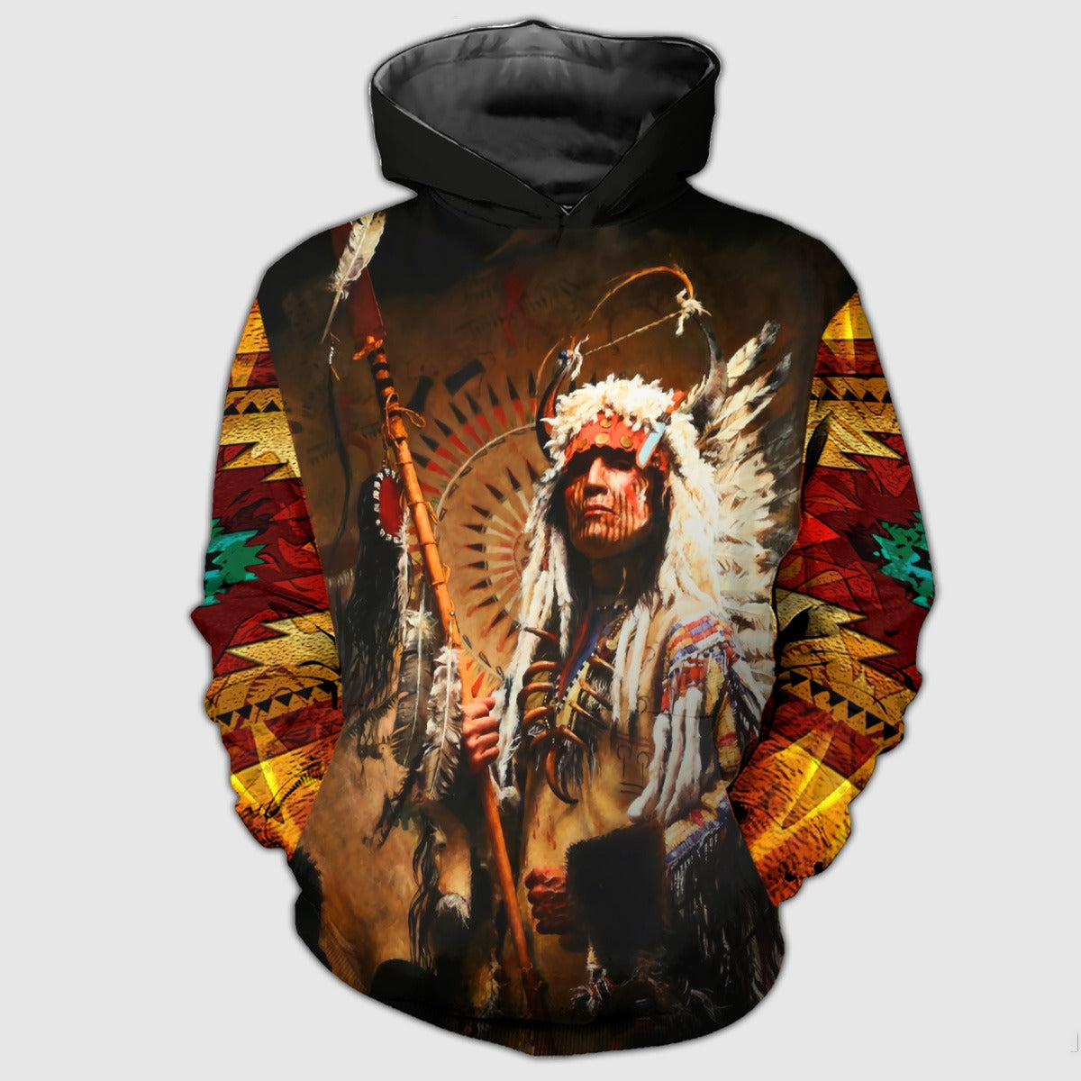 Native American Indian Chief 3D All Over Print Hoodie And T-Shirt