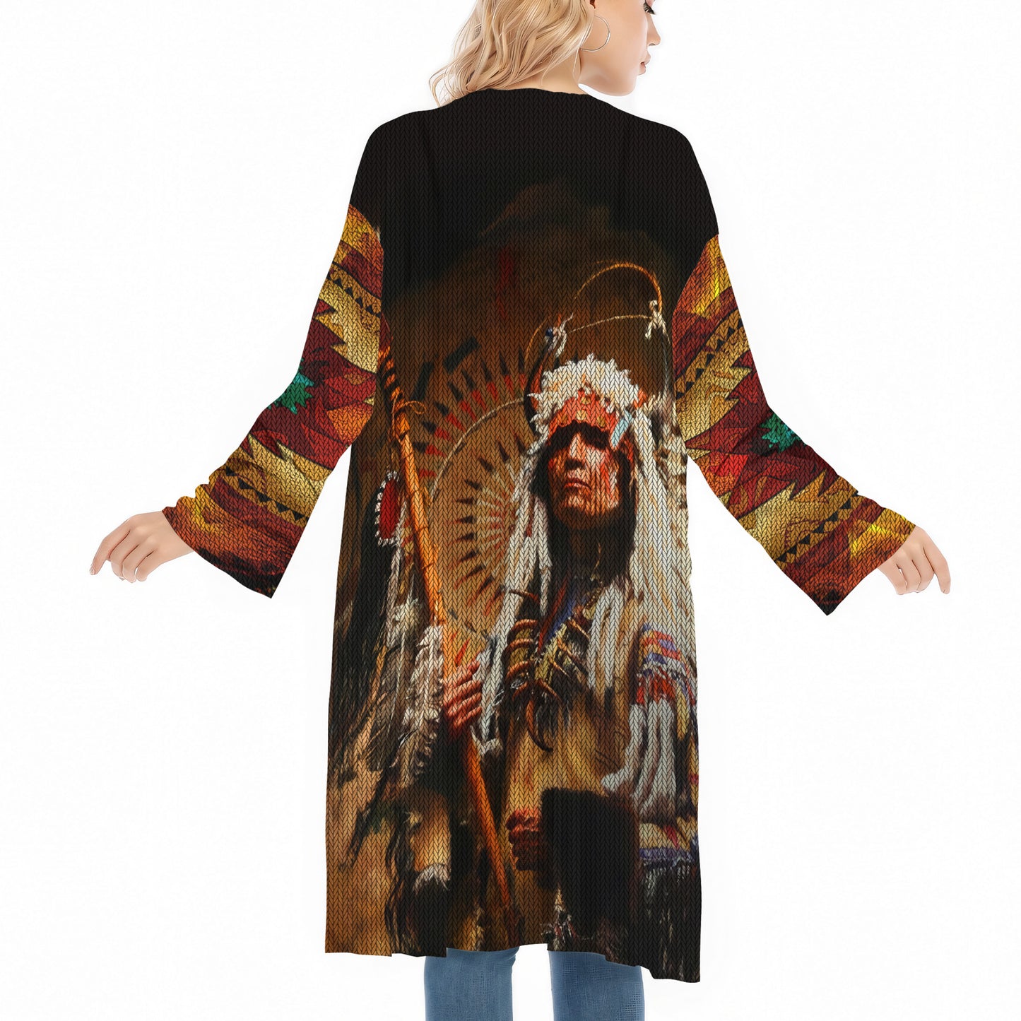 Native American Indian Chief Ugly Cardigan