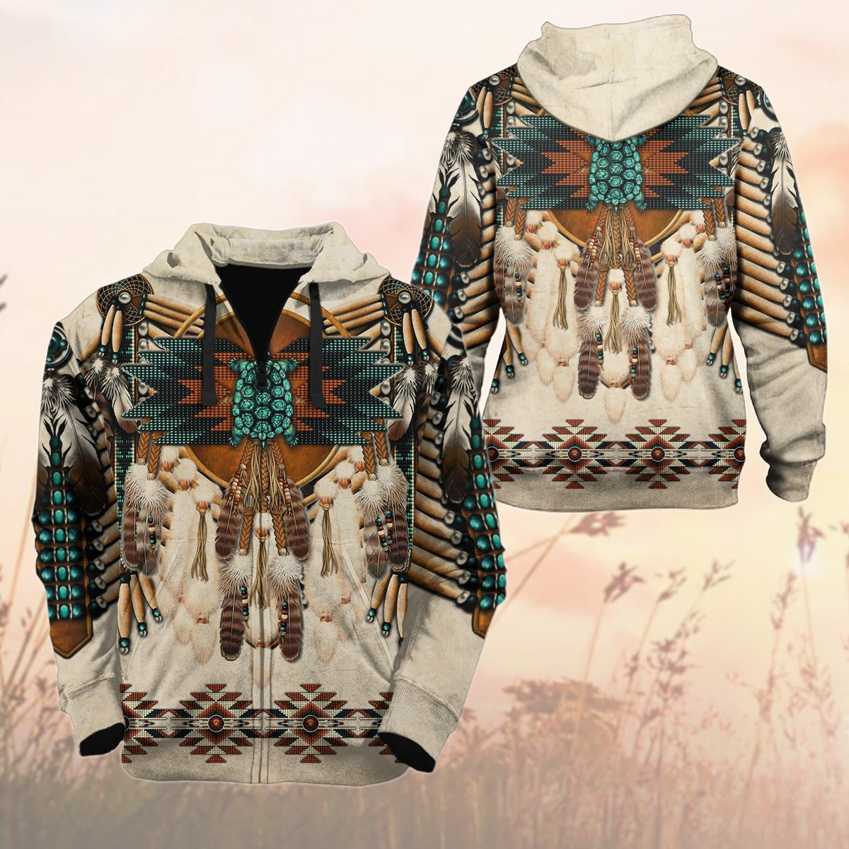 Native American Tribal Turtle Spirit Animal And Dreamcatcher 3D All Over Print T-Shirt And Hoodie