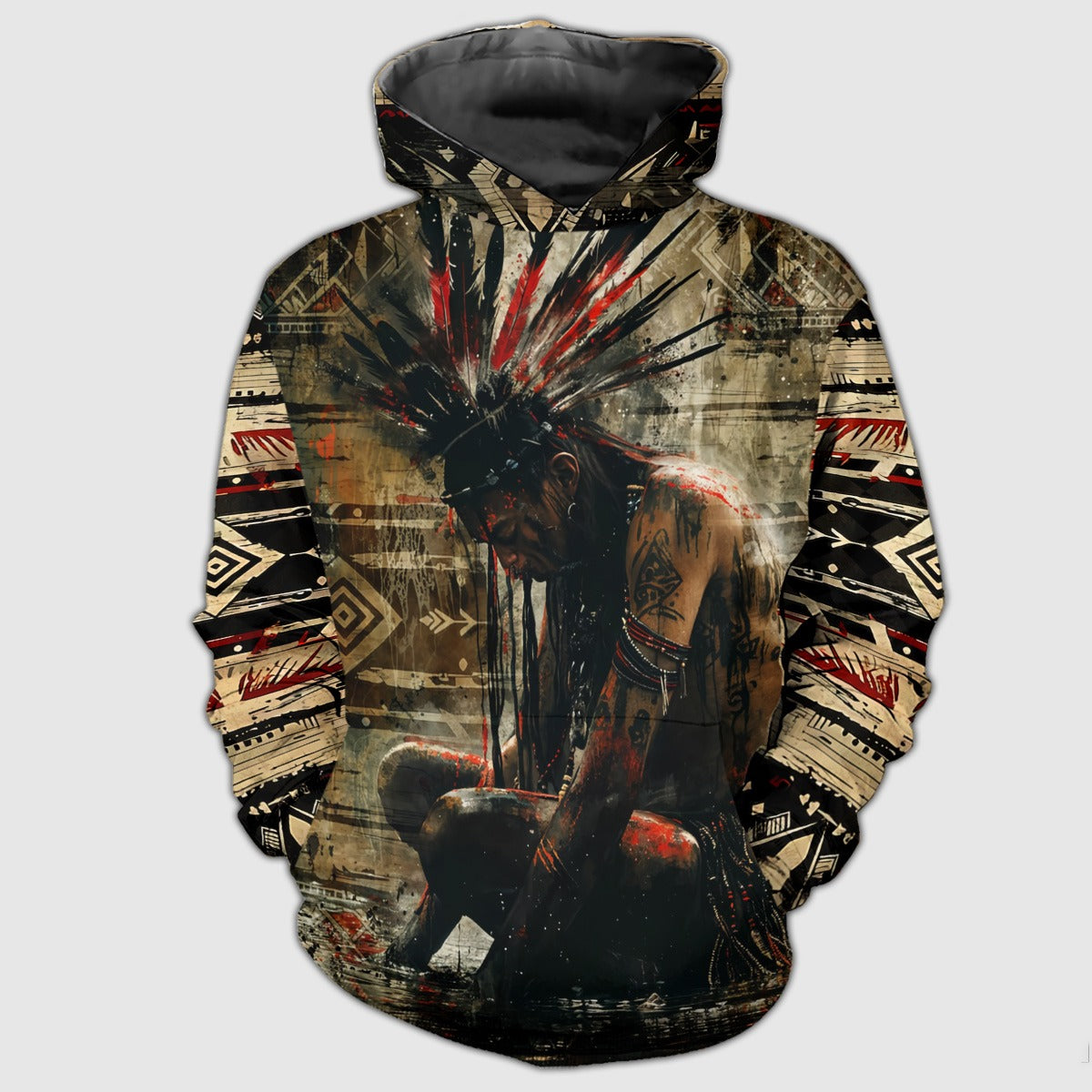Native Warrior Tribal Spirit 3D All Over Print T-Shirt And Hoodie