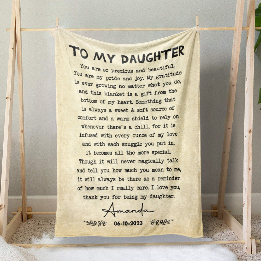 Personalized To My Daughter You Are So Precious And Beautiful Blanket