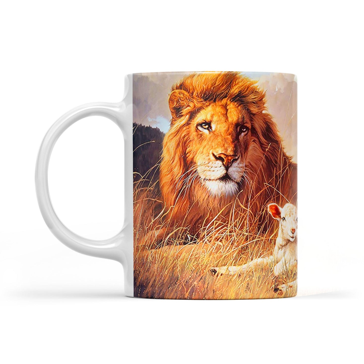 Jesus Lion and the Lamb White Edge-to-Edge Mug