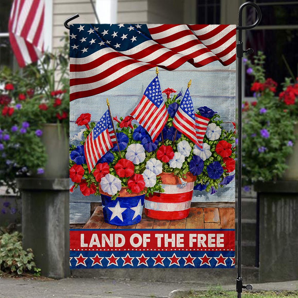 Land Of The Free America Garden Flag And House Flag