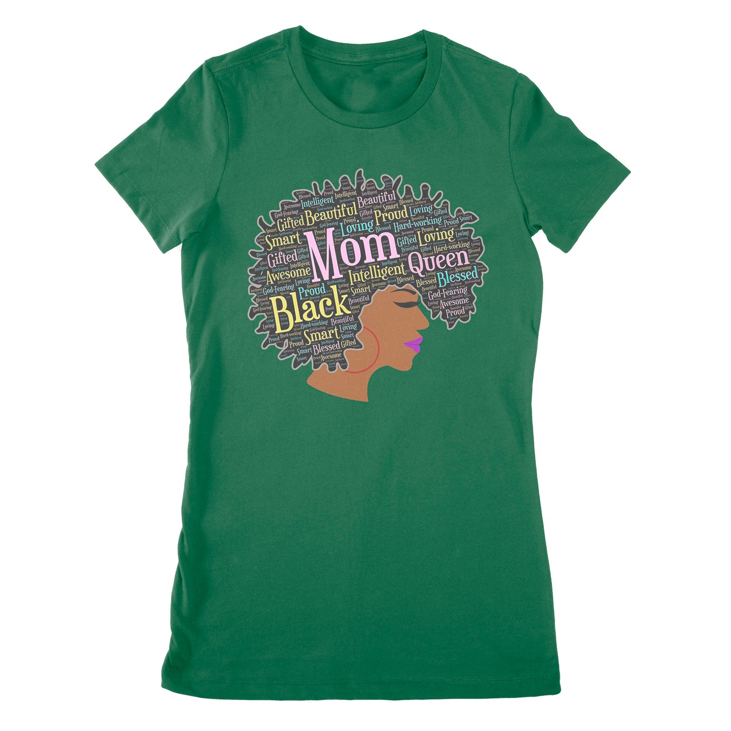Premium Women's T-shirt - Happy Mother’s Day Black Mom Queen Afro African Woman
