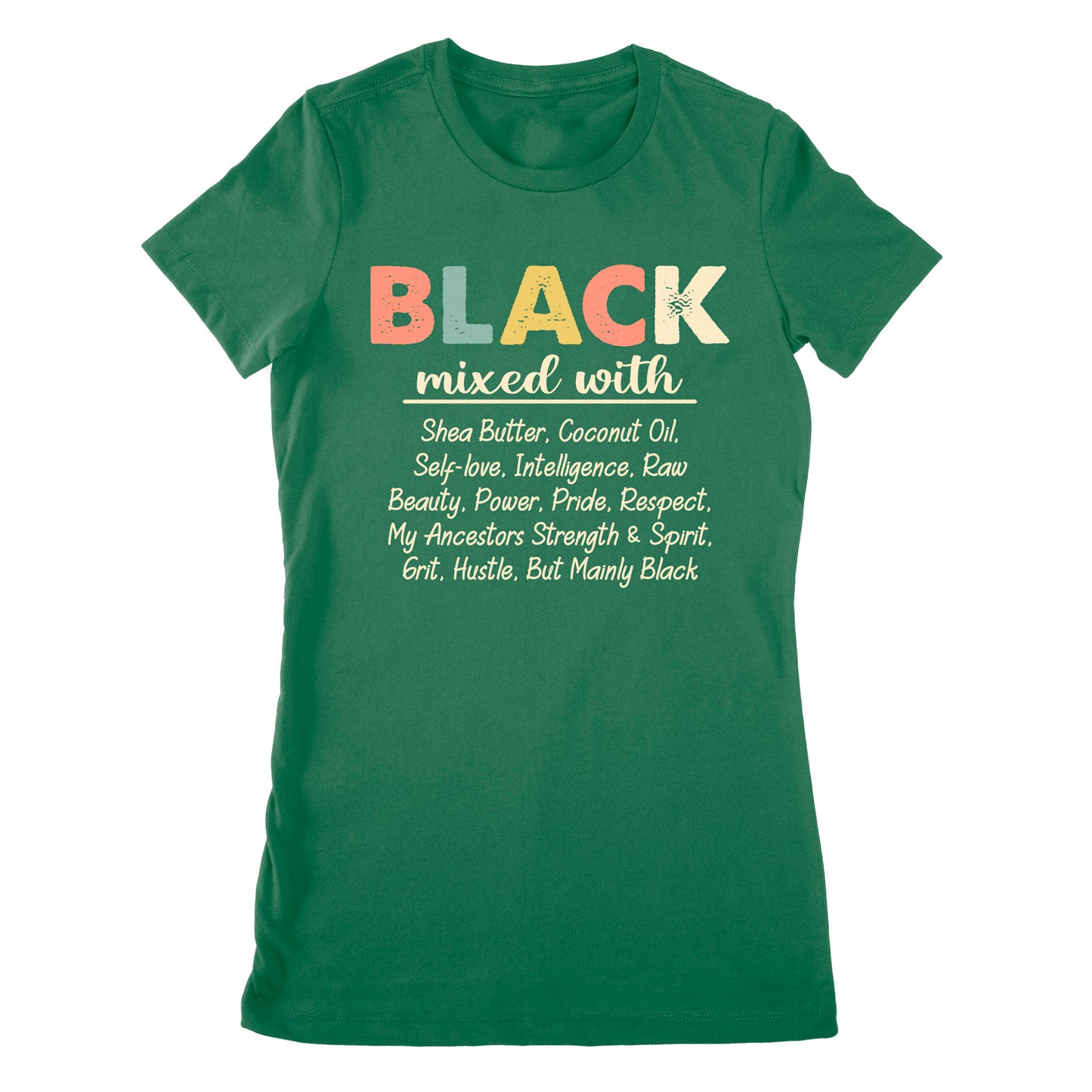 Premium Women's T-shirt - Black Mixed With