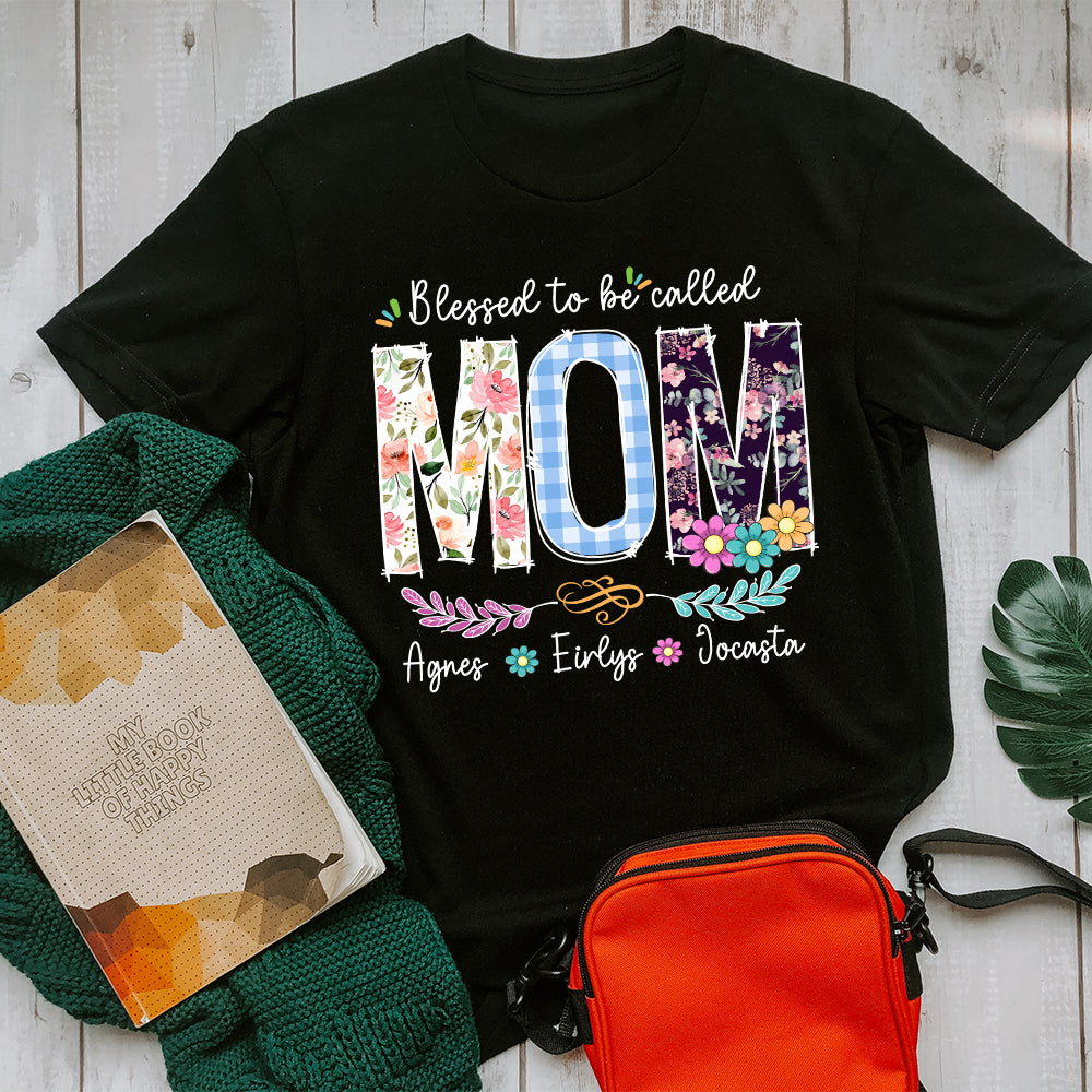 Personalized Wildflowers Mom With Children's Names T-Shirt