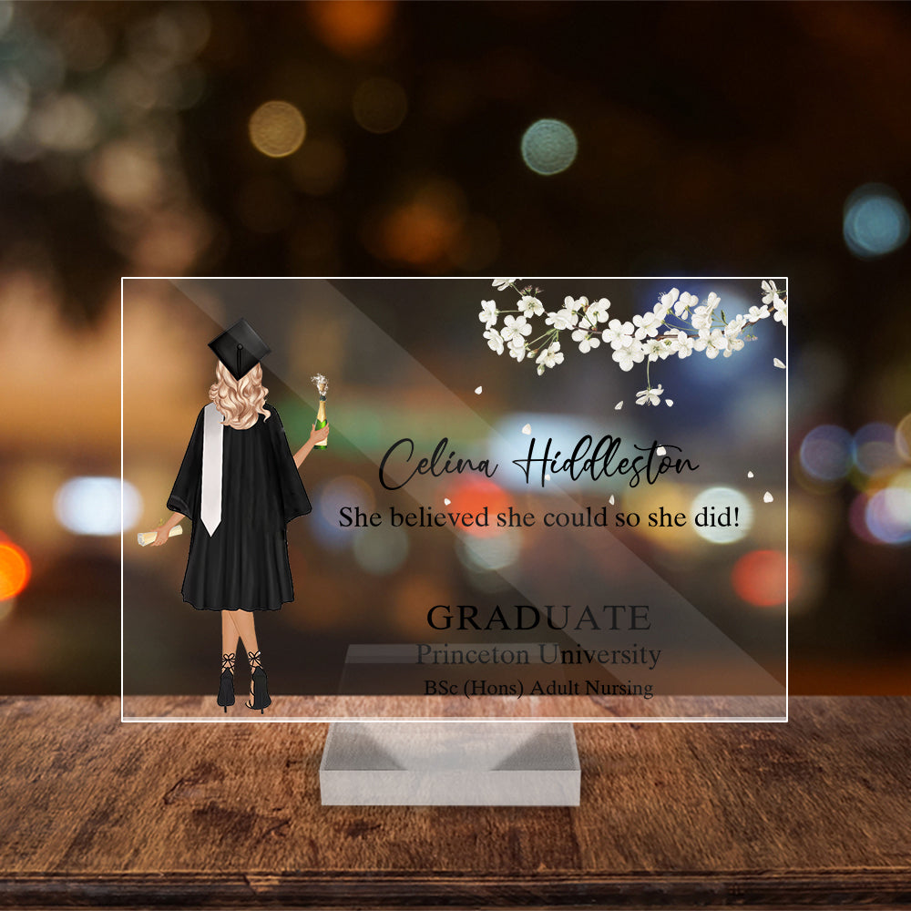 Personalized Graduation So Believed She Could So She Did Acrylic Plaque