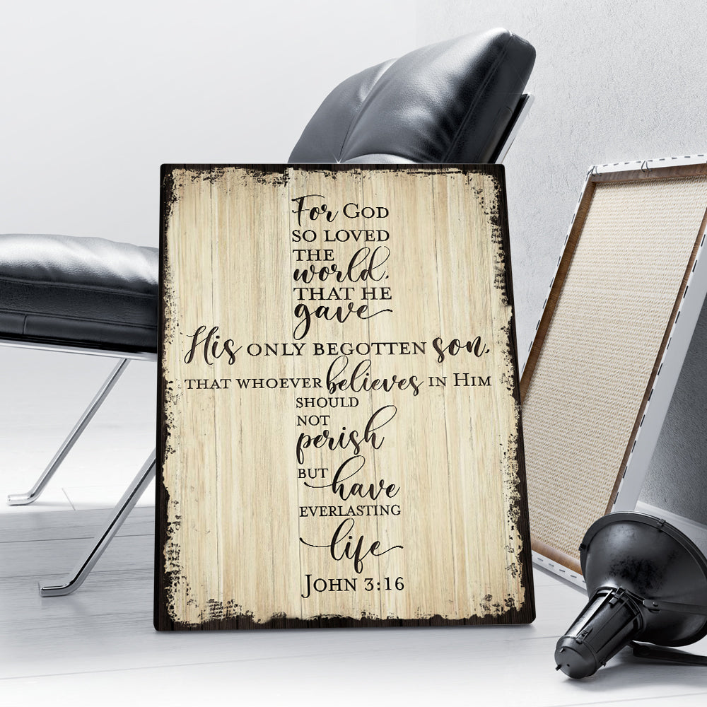 For God So Loved The World - John 3:16 Canvas Prints