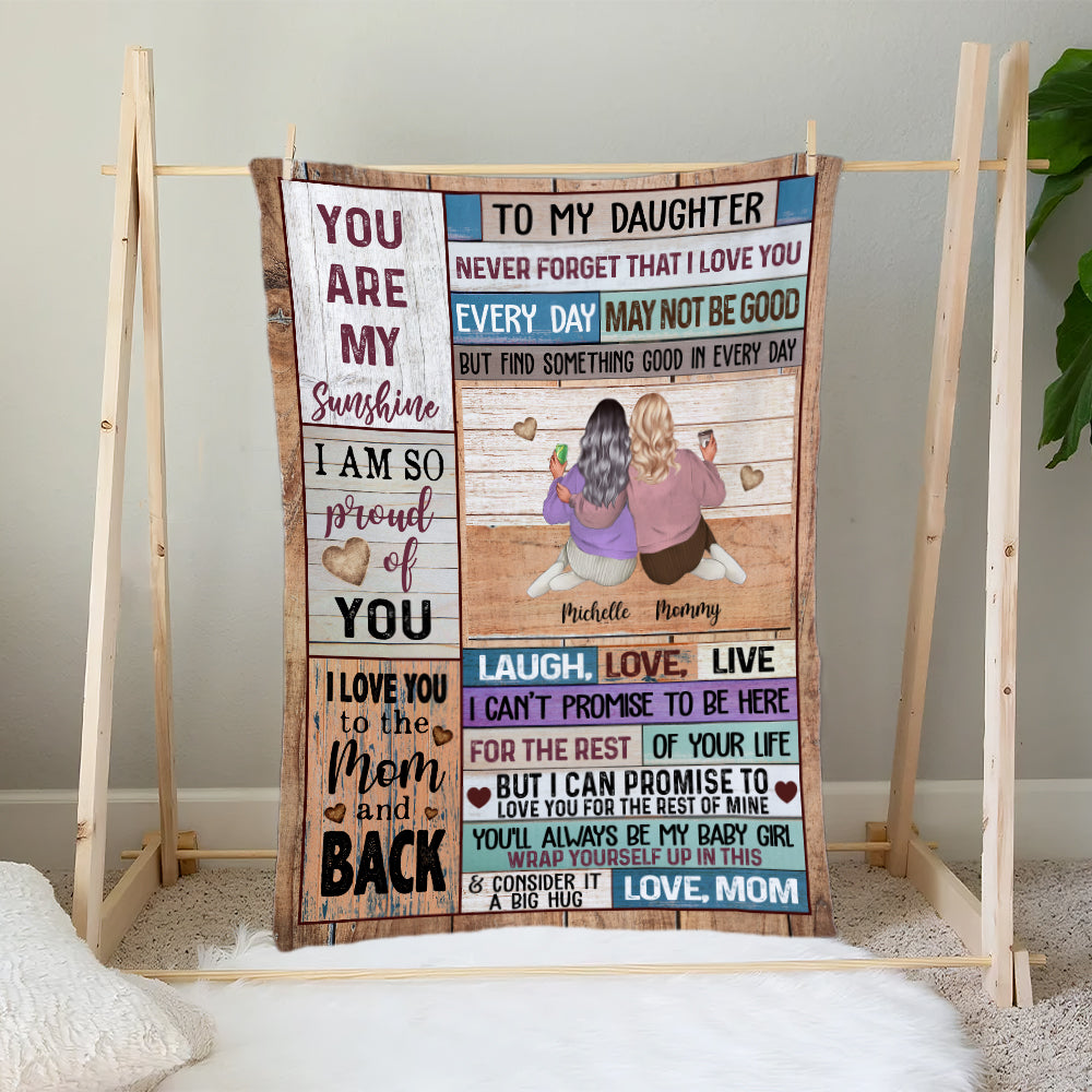 Personalized I Love You To The Moon And Back To My Daughter Never Forget That I Love You Blanket