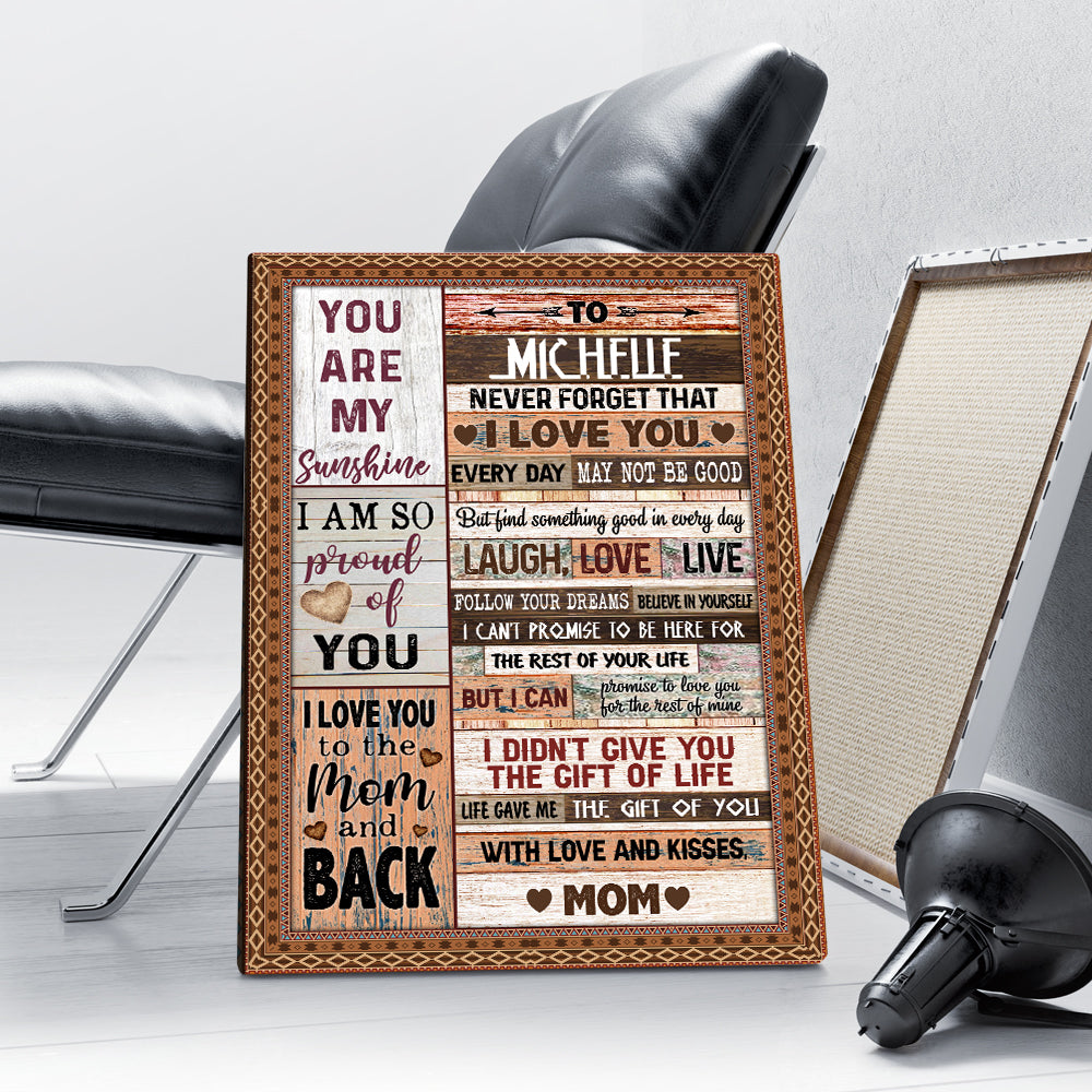 Personalize Custom Name To My Daughter Never Forget That I Love You You Are My Sunshine Canvas Prints