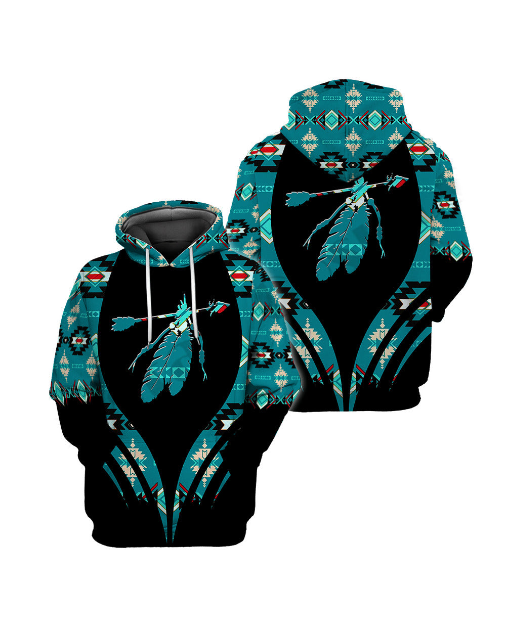 Native Culture Pattern Feather Arrow Native American 3D All Over Print Hoodie and Zip Hoodie