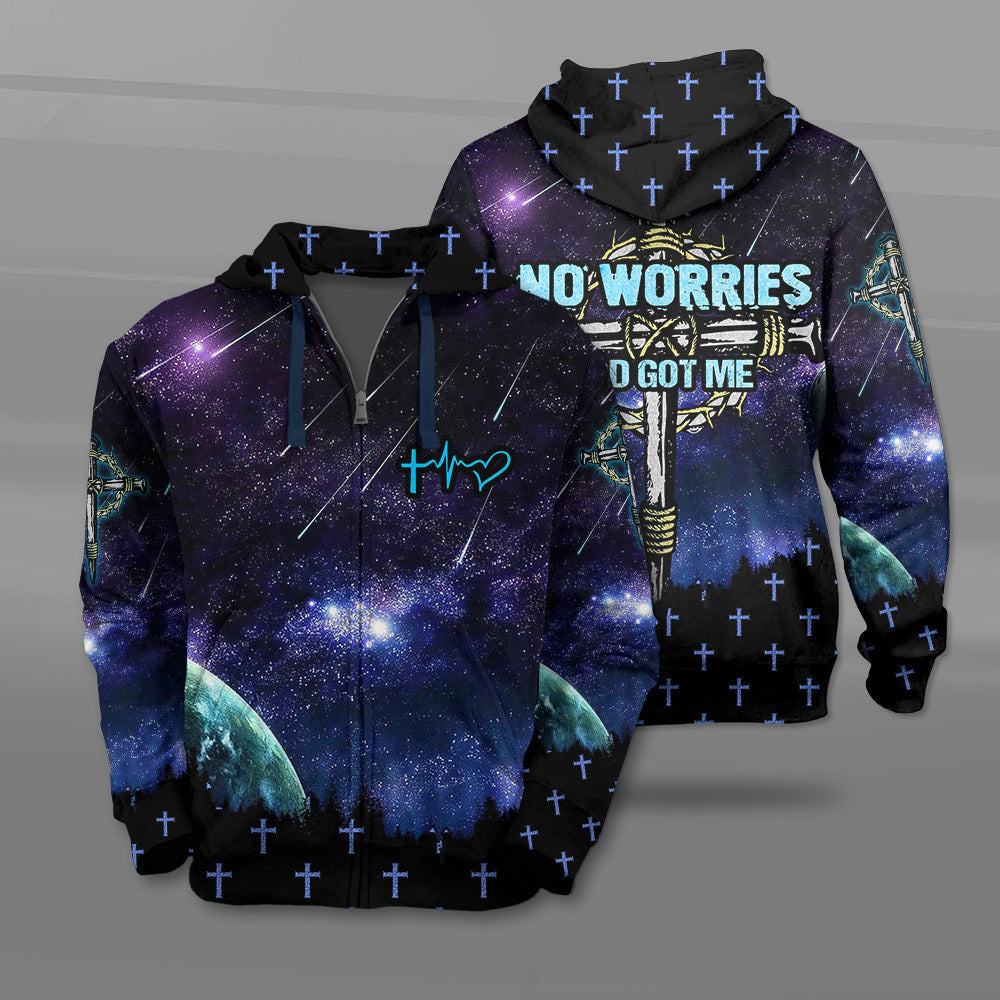 No Worries God Got Me Faith Cross 3D All Over Print