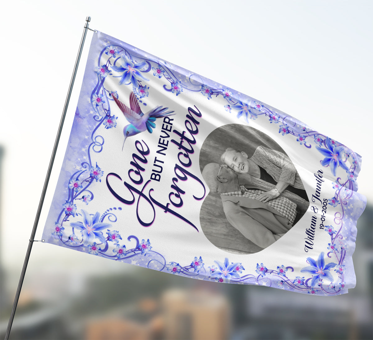 Personalized Memorial Gone But Never Forgotten Memory Photo Collage Memorial Garden Flag And House Flag