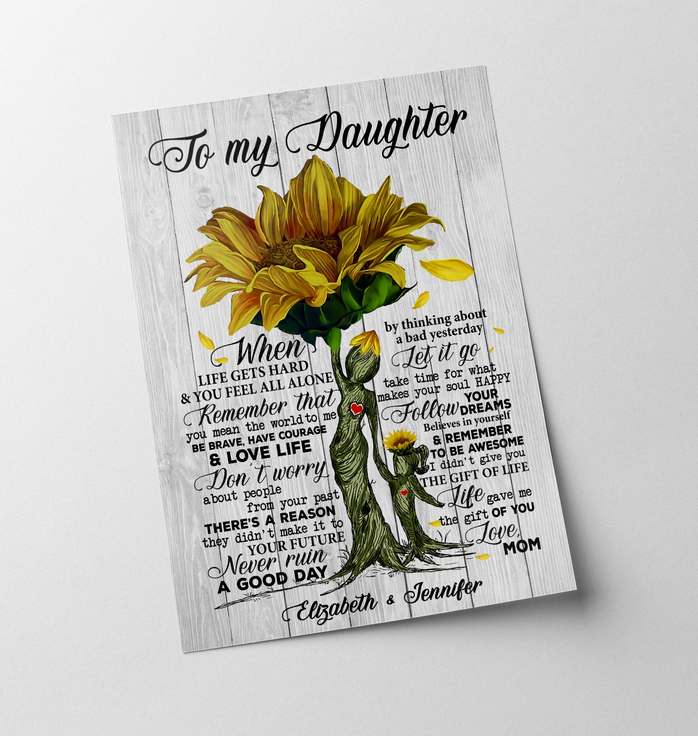 Personalized To My Daughter I Love You For All The Times Sunflower Mother Daughter Quotes Poster