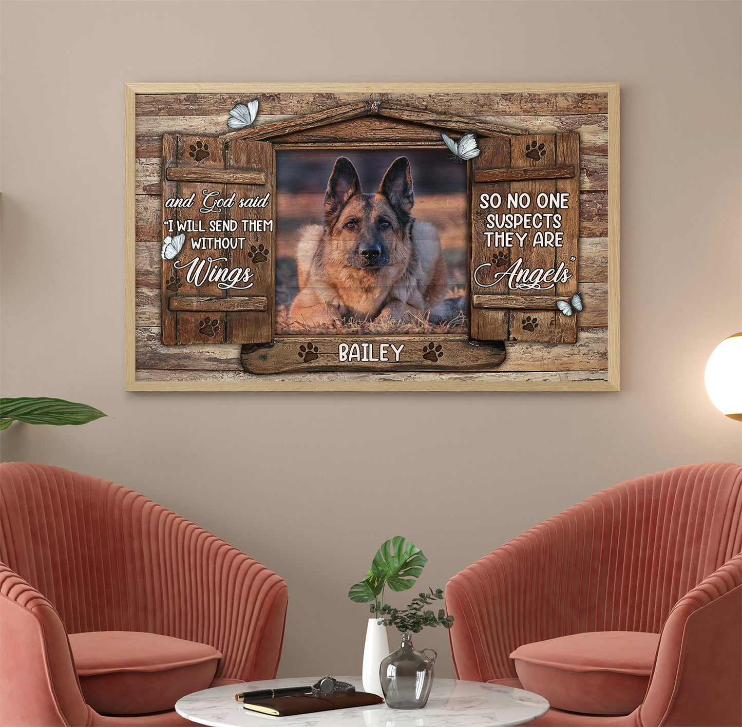 Personalized Custom Memorial Pet Photo Poster, And God Said, I Will Send Them Without Wings