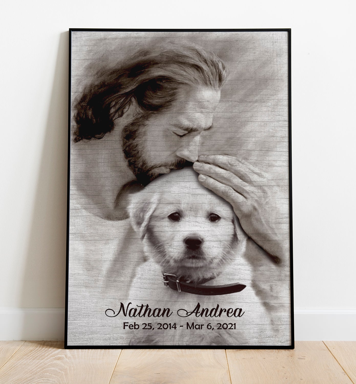 Personalized Custom Photo, Name And Date Safe In God's Hand Gift For Loss Of Dog Poster