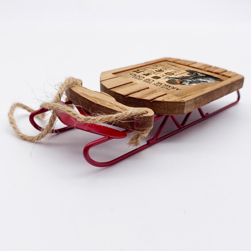 Personalized Woman Warrior of God Put On The Full Armor Of God Ephesians 6:10 Sled Ornament