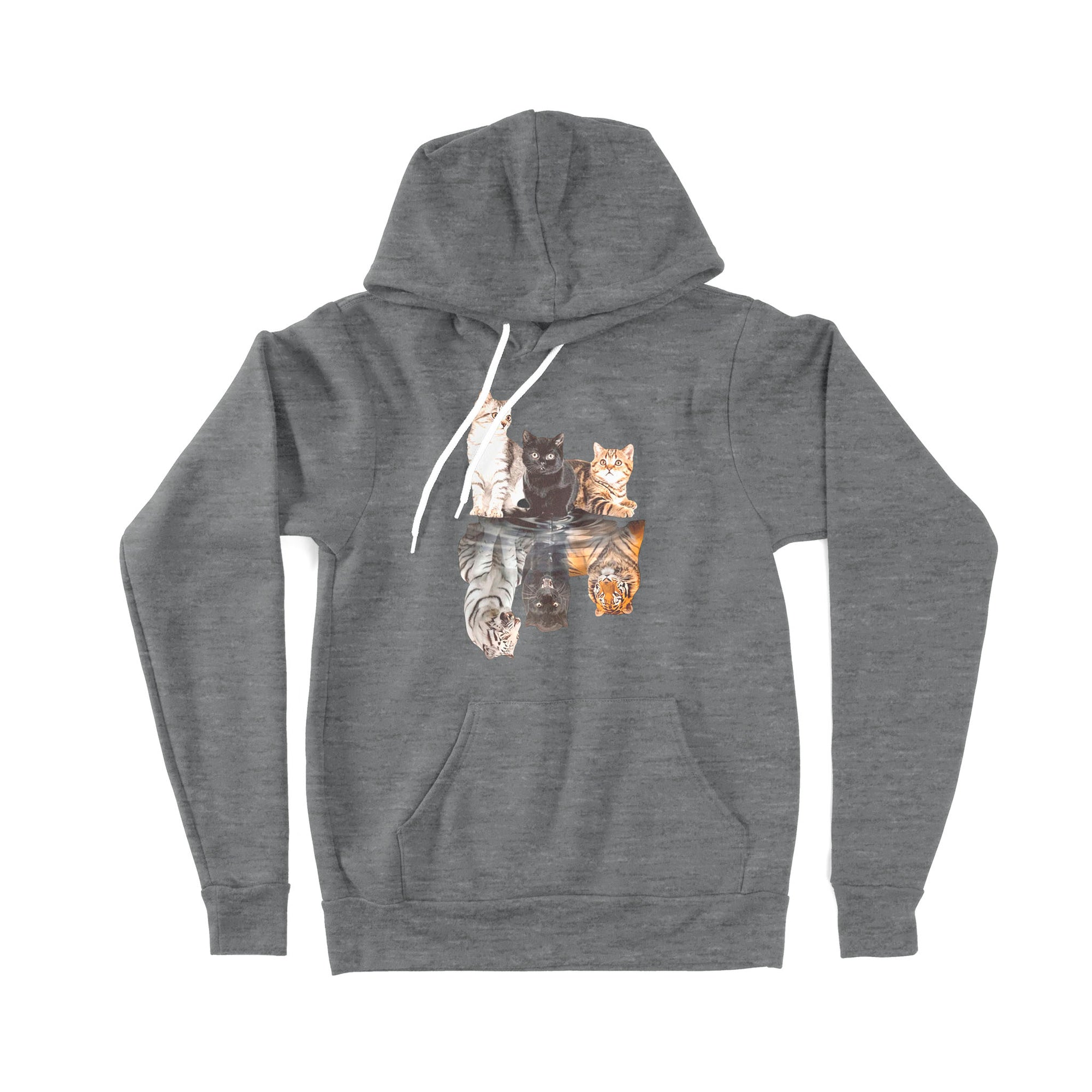 The Cats Water Mirror Reflection Tigers - Premium Hoodie