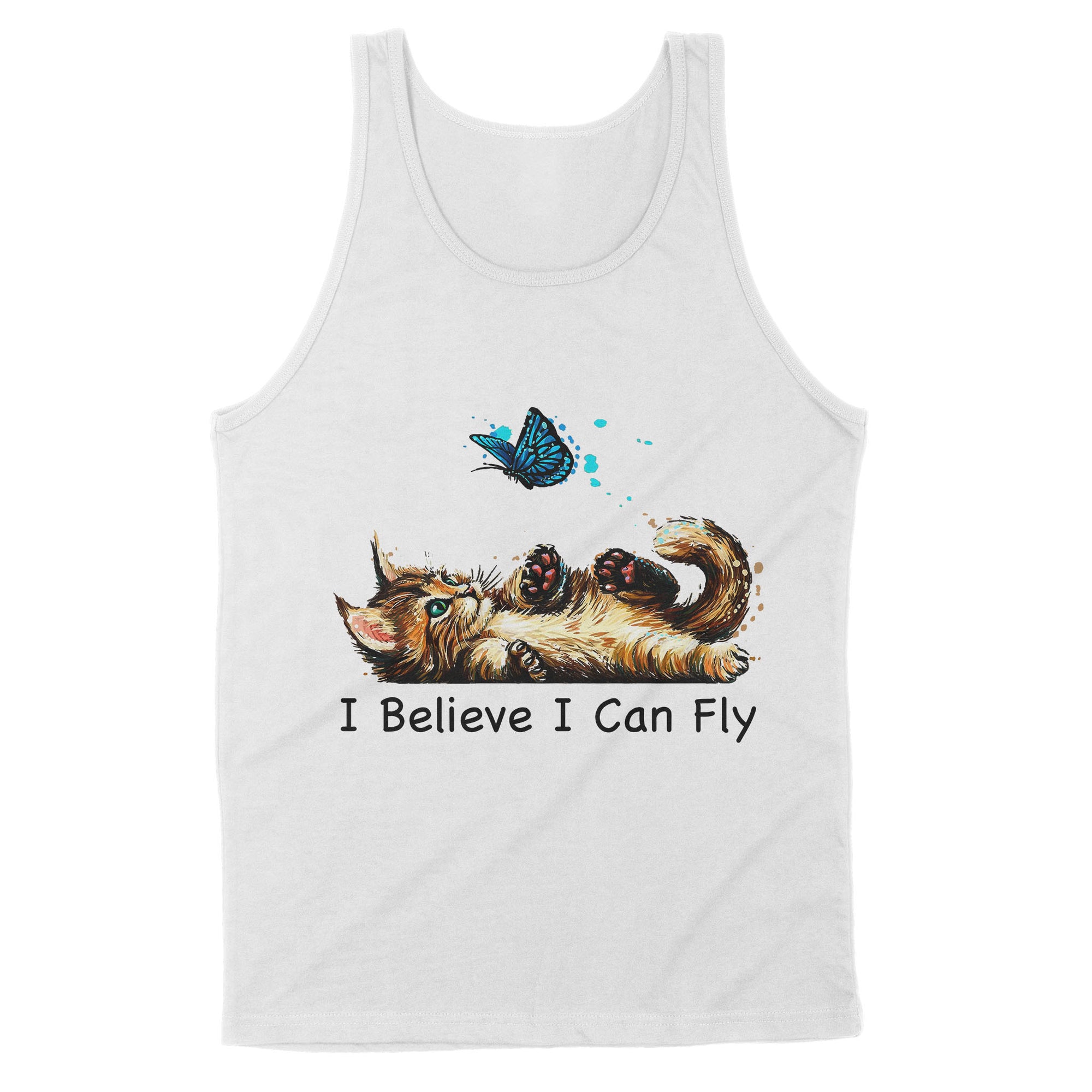 Premium Tank - Funny Cat i Believe I Can Fly
