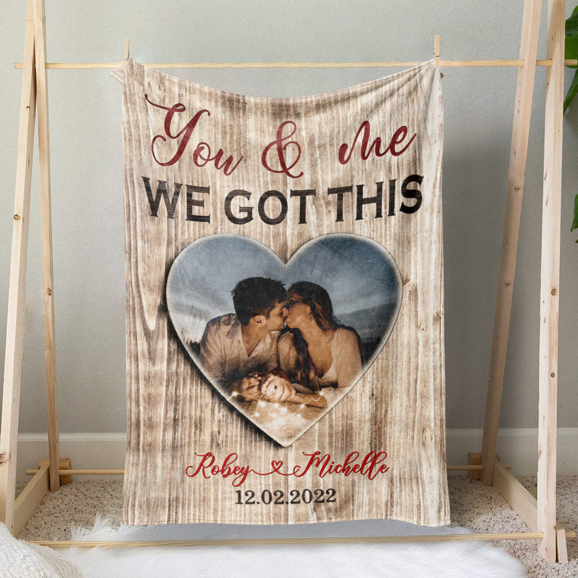 Personalized Couple Photo You And Me We Got This Blanket