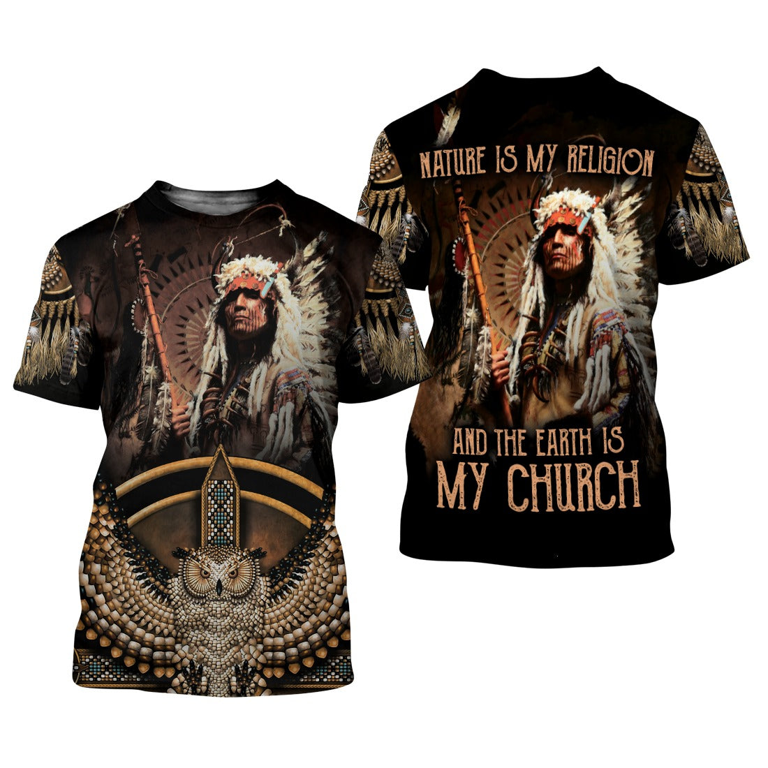 Native American Nature Is My Religion And The Earth Is My Church  3D All Over Print Hoodie And Sweatshirt