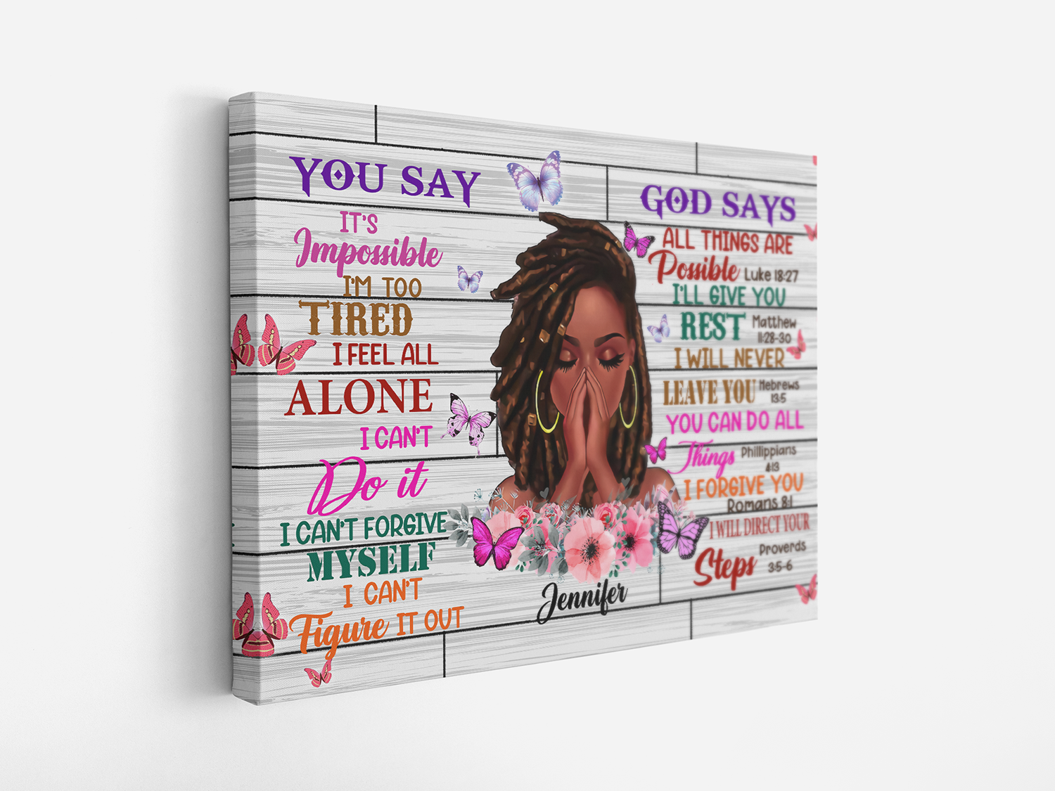 Personalized Black Queen, Black Girl God Says You Are Canvas Prints