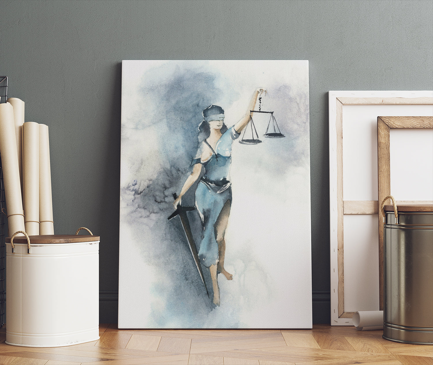 Lady Justice Lawyers Office Painting, Giclee Museum Quality Fine Art Print, Home Office Decor, Lawyer Gift Idea Canvas Prints
