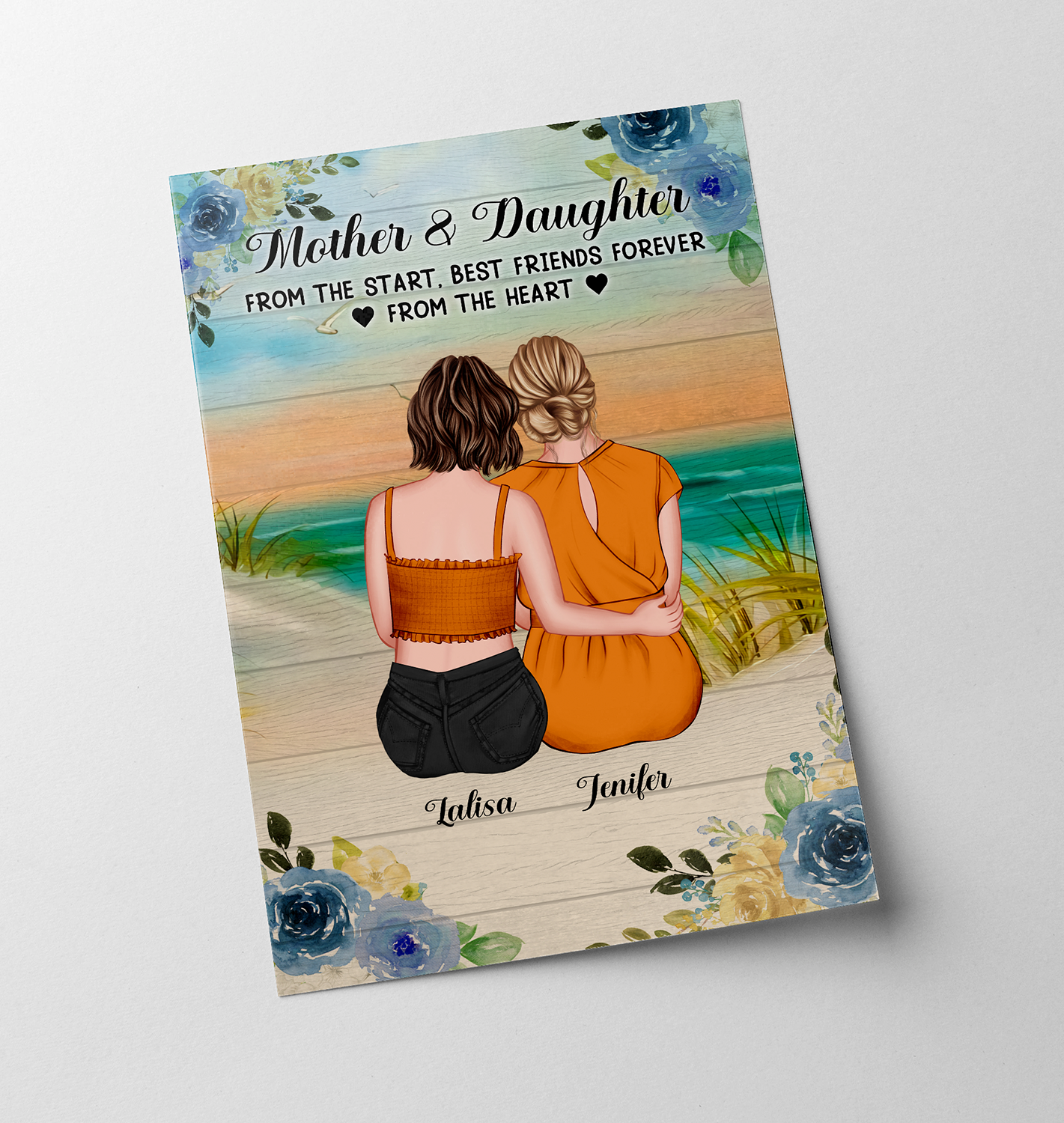 Personalized Mother And Daughters From The Start, Gift For Mom Poster