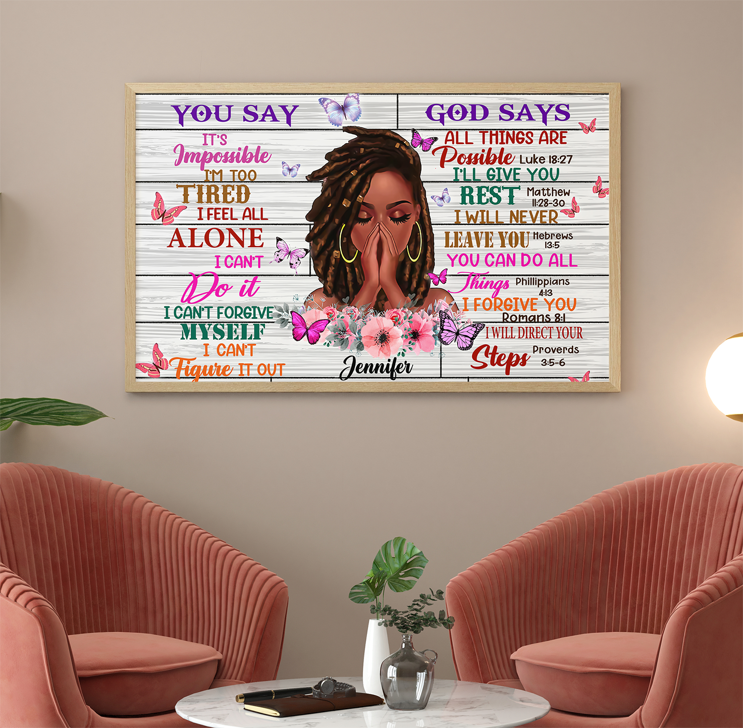 Personalized Black Queen, Black Girl God Says You Are Poster