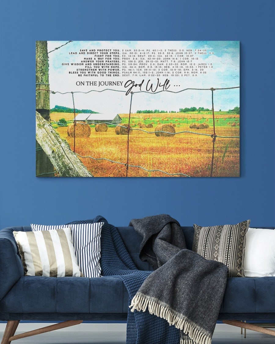 On the Journey God Will Farmer Canvas Prints