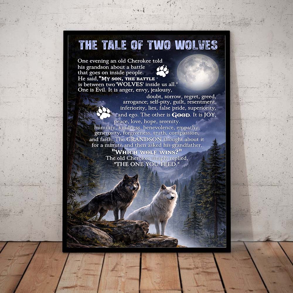 Native American The Tale of Two Wolves Prints Poster Canvas Prints