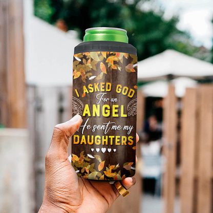 Personalized I Asked God For An Angel He Sent Me My Daughter 4-in-1 Cooler Tumbler