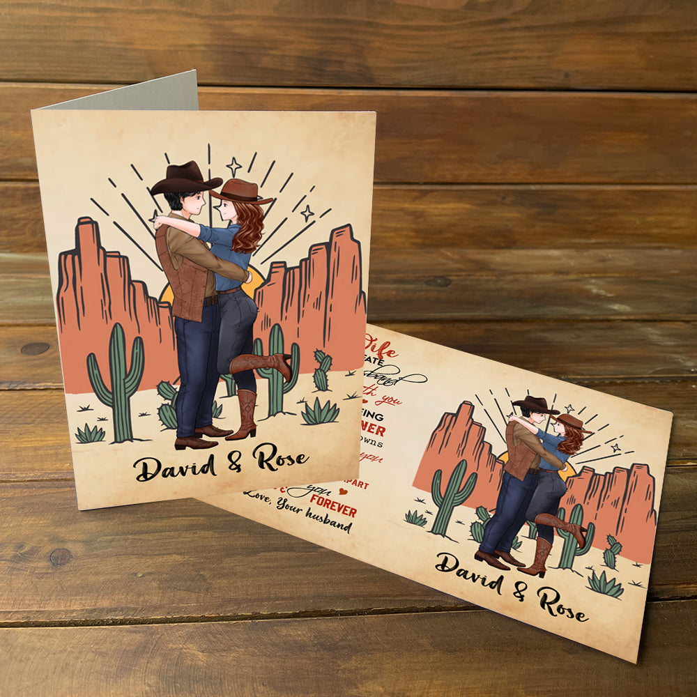 Personalized Couple Cowboy To My Wife Meeting You Was Fate Becoming Your Husband Was A Choice Greeting Card