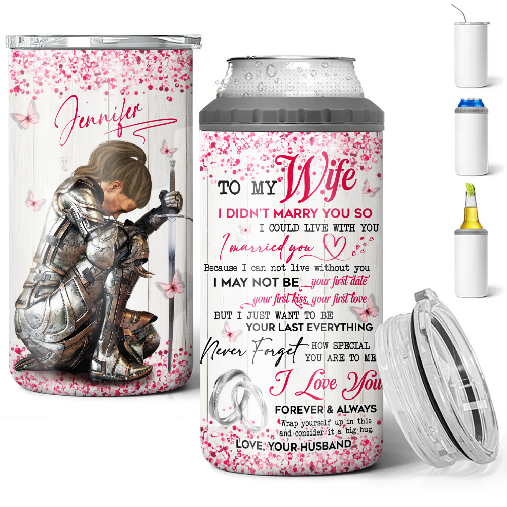 Personalized Woman Warrior Of God To My Wife I Did Not Marry You 4-in-1 Cooler Tumbler