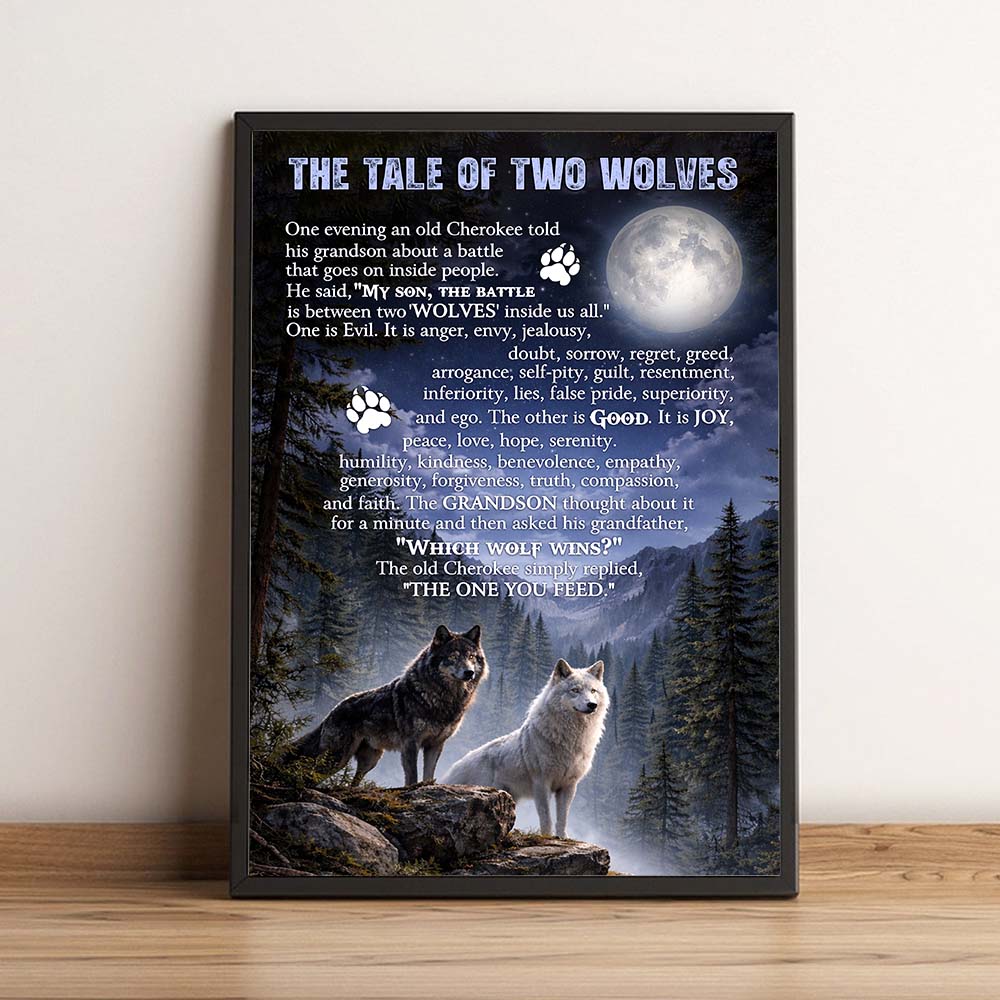 Native American The Tale of Two Wolves Prints Poster Canvas Prints