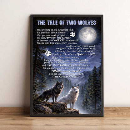 Native American The Tale of Two Wolves Prints Poster Canvas Prints
