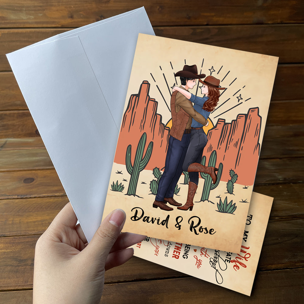 Personalized Couple Cowboy To My Wife Meeting You Was Fate Becoming Your Husband Was A Choice Greeting Card
