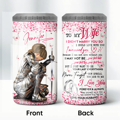 Personalized Woman Warrior Of God To My Wife I Did Not Marry You 4-in-1 Cooler Tumbler