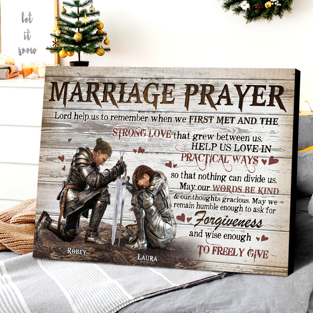 Personalized Couple Warrior Marriage Prayer Lord Help Us To Remember When We First Met Poster Canvas