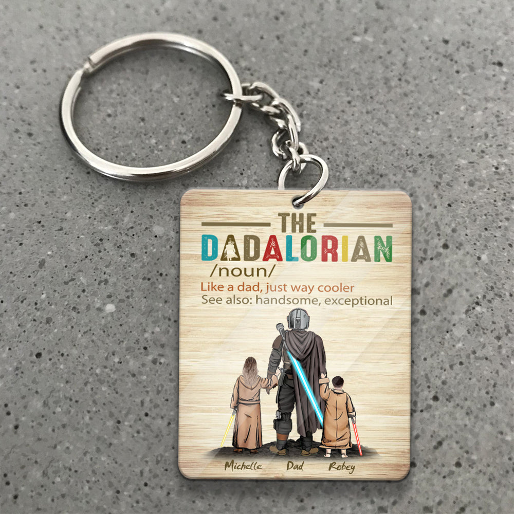 Personalized The Dadalorian Definition Like A Dad Just Way Cooler Wooden Keychain