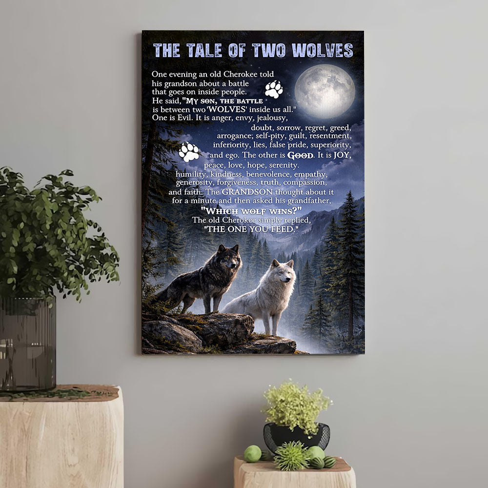 Native American The Tale of Two Wolves Prints Poster Canvas Prints