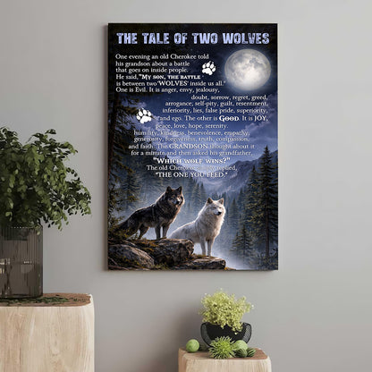 Native American The Tale of Two Wolves Prints Poster Canvas Prints