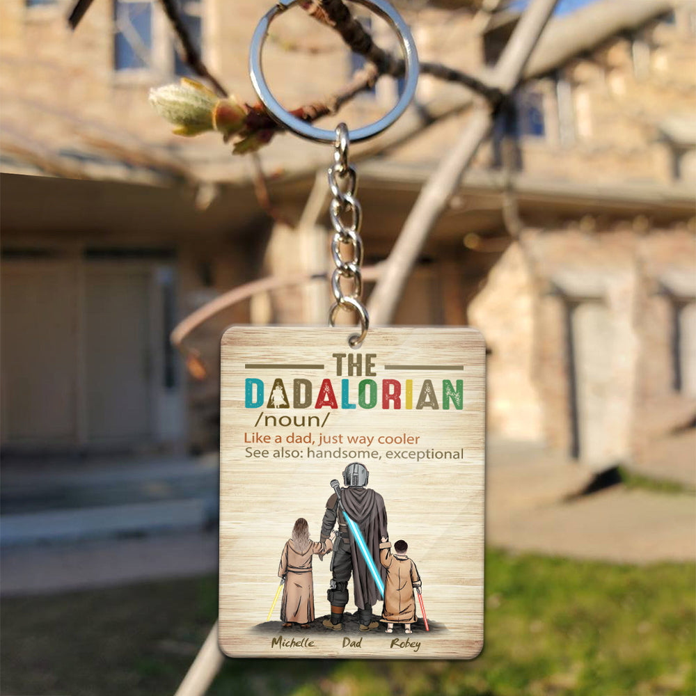 Personalized The Dadalorian Definition Like A Dad Just Way Cooler Wooden Keychain