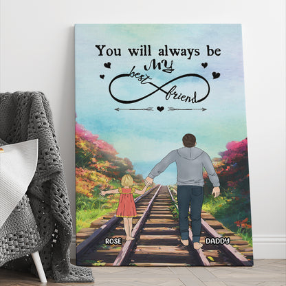 Personalized Father And Daughter Best Dad Ever Canvas Prints